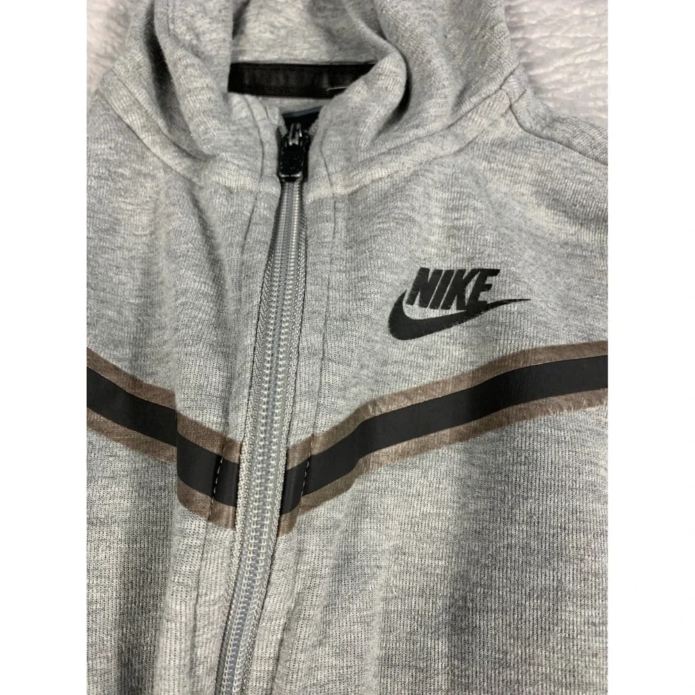 Nike Tech Fleece Full Zip Hoodie Toddler Boys Size 4T Gray Cotton Blend 98-104 C